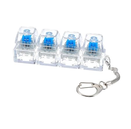 4-Key Keyboard Switch Keychain & Fidget Clicker Desk Toy