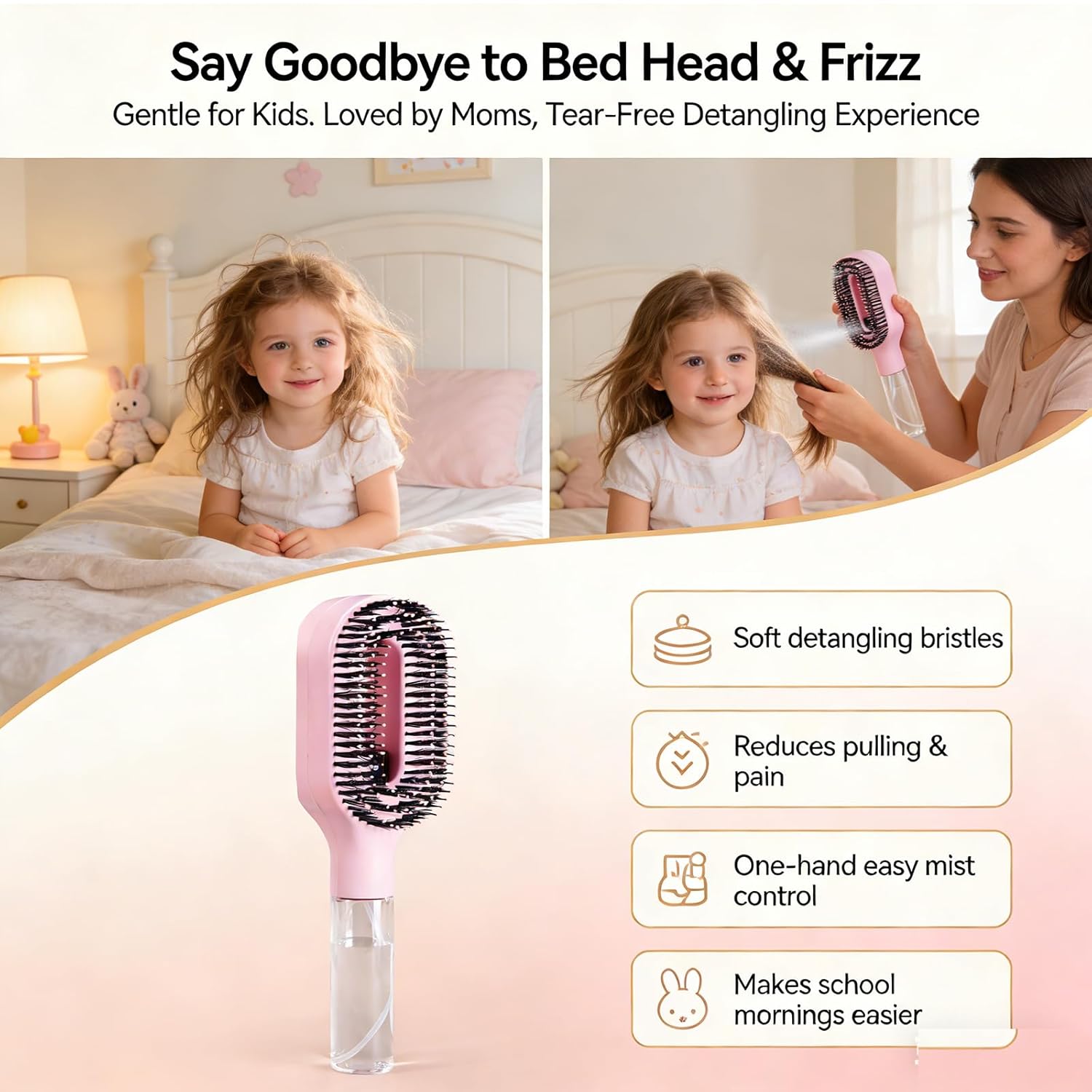 Hair Brush with Water Spray
