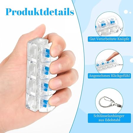4-Key Keyboard Switch Keychain & Fidget Clicker Desk Toy