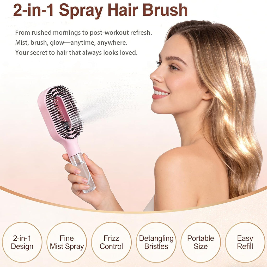 Hair Brush with Water Spray