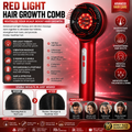 Advanced Red Light Hair Growth Comb™ | LED Scalp Massager for Thicker, Stronger & Healthier Hair | Rechargeable Hair Regrowth Brush