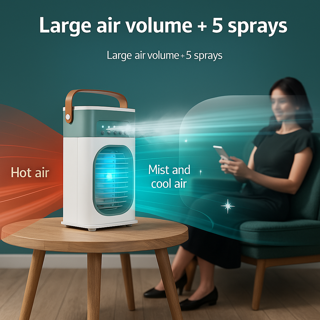 Large  USB Fan With Mist Water Cooler for Office Kitchen and Home