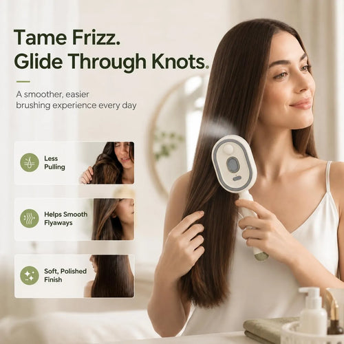 3-in-1 Multifunctional Steam Hair Brush | Electric Spray & Anti-Frizz Massage Comb for Smooth Hair & Pet Grooming