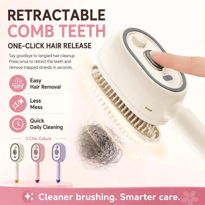 3-in-1 Multifunctional Steam Hair Brush | Electric Spray & Anti-Frizz Massage Comb for Smooth Hair & Pet Grooming