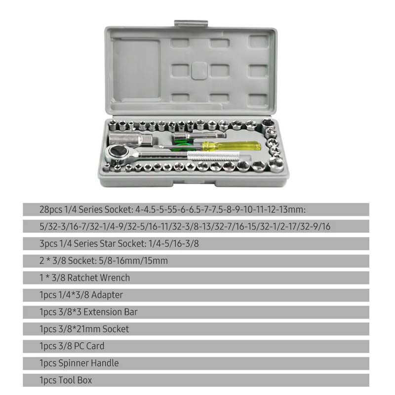 40pcs Combination Wrench Set