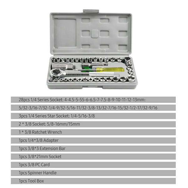 40pcs Combination Wrench Set